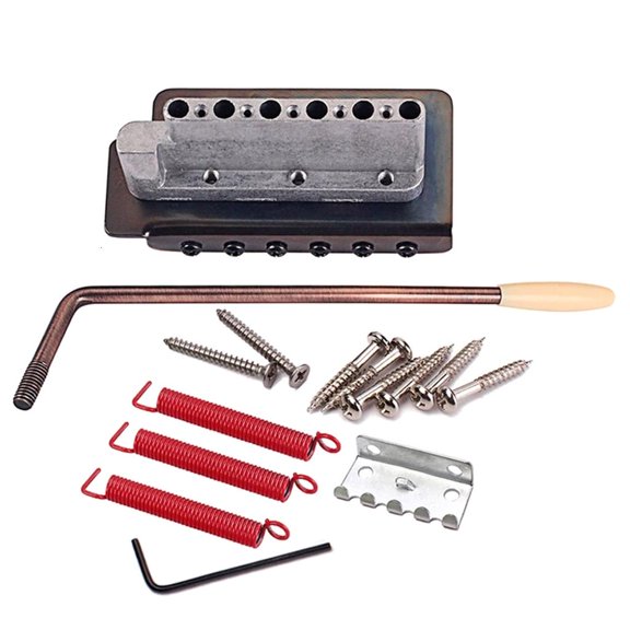 YongCo Electric Guitar Tremolo Bridge Replacement Neck Plate Kits 6 String Guitar Tremolo Bridge for Enhanced Tuning Stability