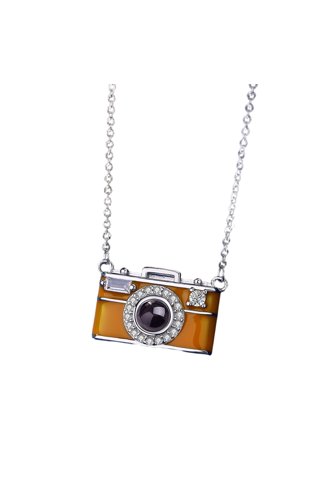 Vintage Camera Pendant Necklace - Adjustable Brown Leather Cord, Alloy Antique Style Jewelry For Men & Women