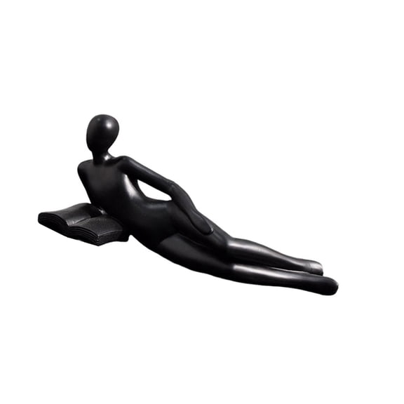 YongCo Elegant Resins Thinking Lady Statue Abstract Reading Women Figurine Sculpture for Bookshelf Decors and Desktop Accent
