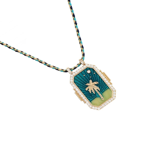YongCo Elegant Women's Necklace With Colorful Cotton Rope And Peppers Devil Eye Charm Pendant Elegant Choker Neck Chain