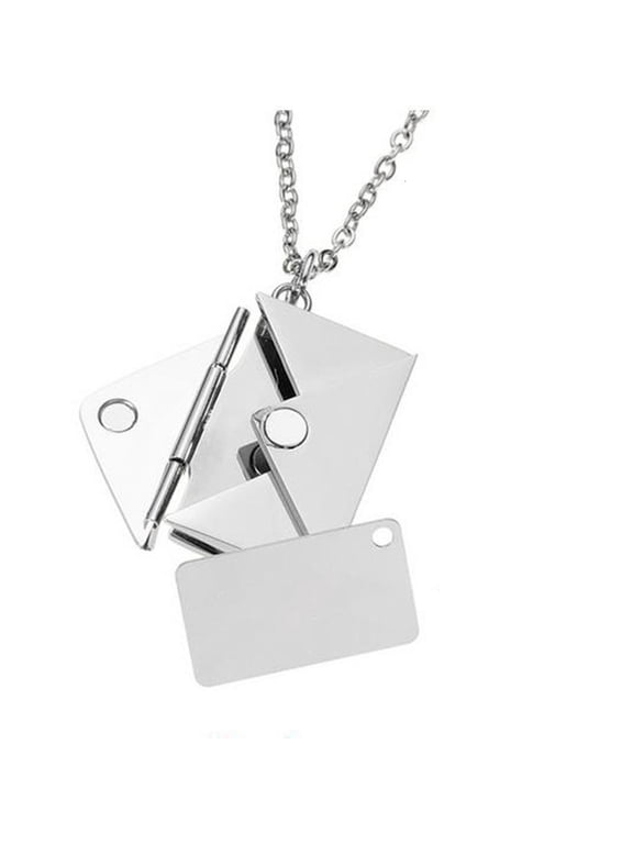 Envelope Locket Necklace Stainless Steel Gold Silver Love you Secret Hidden Message Pendant Necklace Jewelry Gift