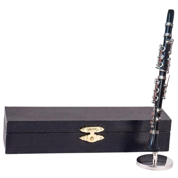 YongCo Exquisite Handcrafted Miniature Clarinet Replicas Model With Gold Plating Musical Instrument Decoration For Home