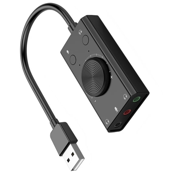 YongCo External Sound Card USB Adapter Sound Card with 3.5mm Headphone Port for PC