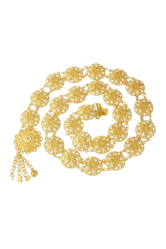 Eye Catching Hollow Flower Belly Dance Belt Stylish Waist Chain for Fashionistas