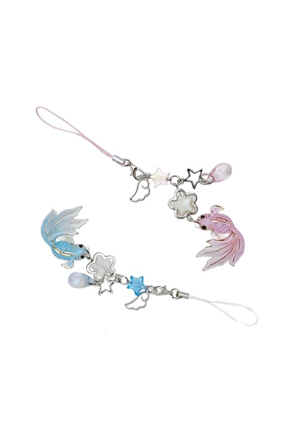 Eye catching Winged Pendant Cellphone Charm Fashionable Beaded Keychain Keyring Accessory for Bag Backpack Purse