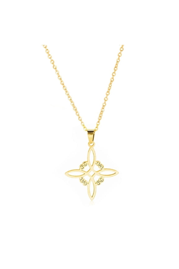 Fashion Celtic-Knot Pendant Necklace Witches-Knot Choker Chain Triquetra-Trinity Charm Clavicle Chain Jewelry Ornament