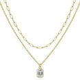 thumbnail image 1 of YongCo Fashionable 2 Layered Necklace With Rectangular Pendant And December Stone Designs for Daily Wear Dates Parties, 1 of 20