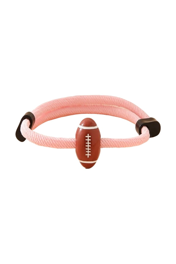 Fashionable Men's Fashion Bracelet Featuring Sturdy Black Milans Rope and Sports Inspire Rugbys Designs Daily Use