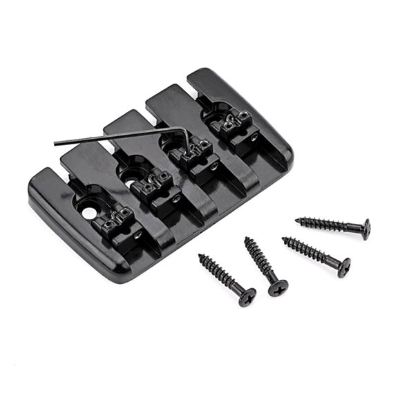 YongCo Fixed Hardtail Saddle Bridge Top Load Tailpiece for 4String Electric Guitar Bass