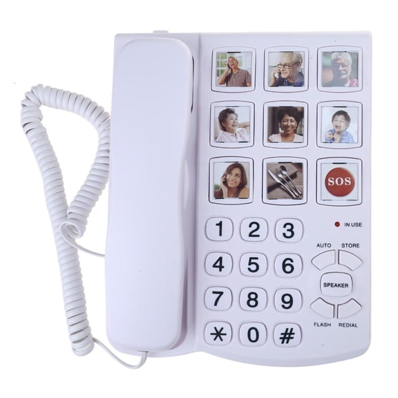 YongCo Fixed Landline Phone Adjustable Sound Home Telephone With Large Buttons, Memory Function for Elderly