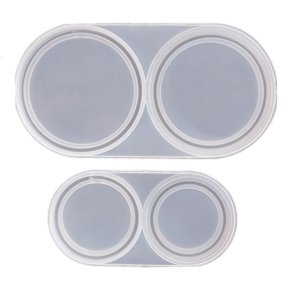 YongCo Flat Round Holder Silicone Mold Epoxy UV Resin Coin Capsules Casting Mold