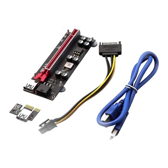 YongCo Flexible PCIE 1X to X16 Extension Cord USB3.0 Cable for GPU Positioning in Mining Setups
