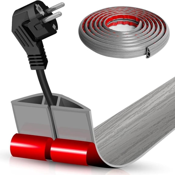 YongCo Floor Wire Cover Flexible Cut To Length Cord Concealer For Home Office Flame Retardant PVC Cable Management Channel
