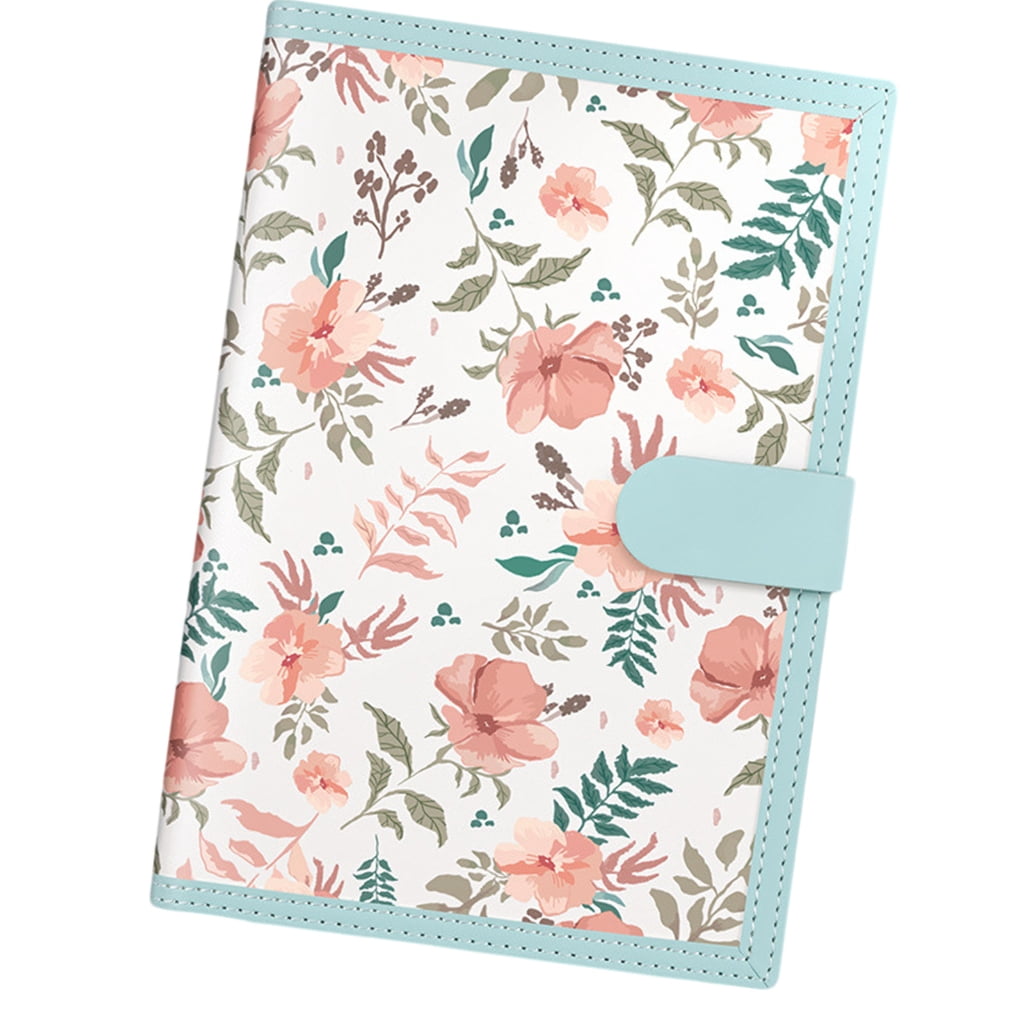 YongCo Flower Print Notebook 224 Pages Wide Lined Leather Notebook Journal 8.5x5.7Inch