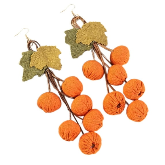 YongCo Handmade Sturdy Fabric Pumpkin Earrings Fashion Accessory for Women Large Sunflowers Dangle Autumn Statement Jewelry