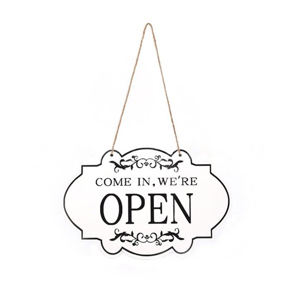 YongCo Hanging Open Closed Sign 33x20cm Double-Side Wood Open Closed Sign For Store Restaurant Cafe Small Businesses Shop
