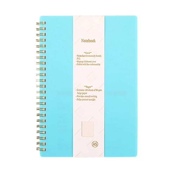 YongCo Hardcover Twin Coil Binding Notebook 160 Pages 100gsm Lined Paper College Ruled Note Book Journal for Writing 5.7x8Inch