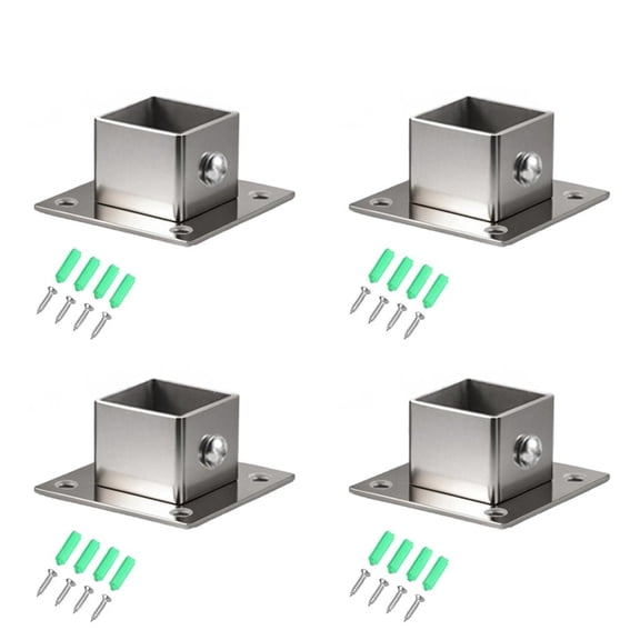YongCo Heavy Duty Steel Flange Base Pipe Bracket Wall Mounted Closet Rod Holder for Shelving Storage