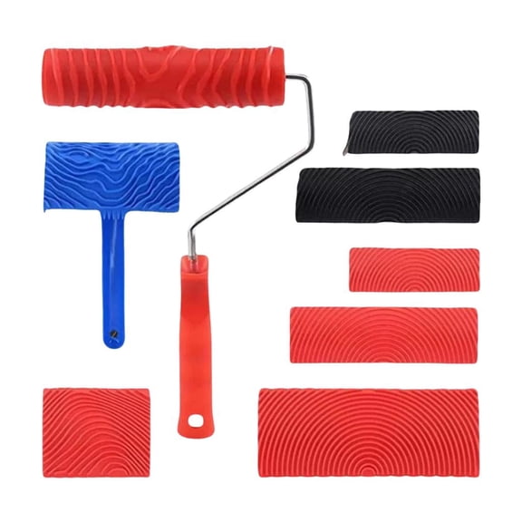 YongCo Heavy DutyW00dPattern Coating Roller Set Functional Paint Tool For Interior Wall Commercial Space Renovations