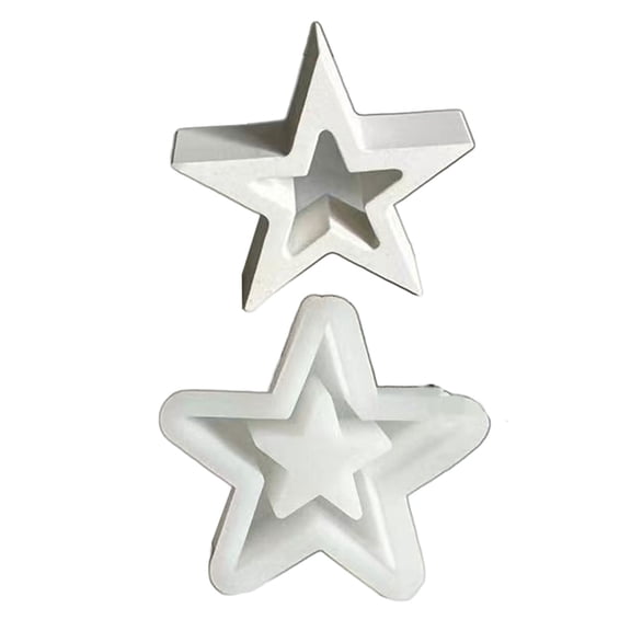 YongCo Hollow Out Five-pointed Star Resin Mold for Craft Gypsum Ornament Home Decorations, Stick Easy to Demold