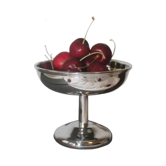 YongCo Ice Cream Bowl Metal Pudding Cup Food Storage Dish Elegant Fruit Container Plate
