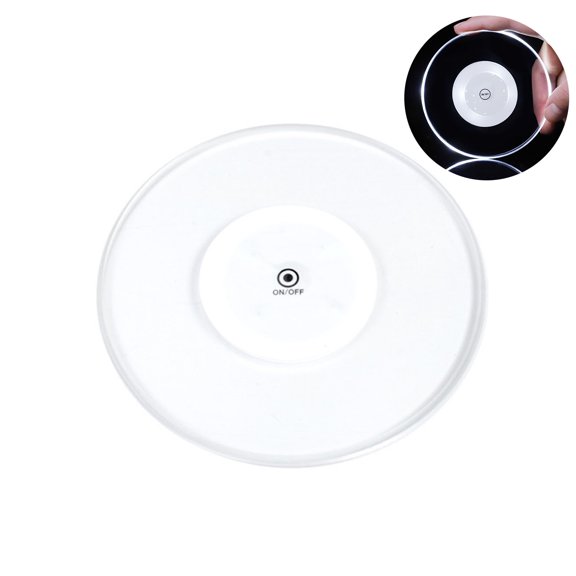 YongCo LED Drinks Coaster Ultra-Thin Light Up Acrylic Waterproof Transparent Cup Mat Holder for Cocktail Bar Wedding Party