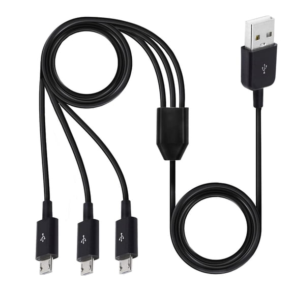 YongCo Lightweight 3 in 1 Charging Cable 1m Multiple Cord USB to USB Splitter Cord Simultaneous Charging Cable