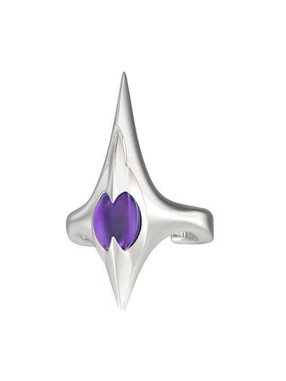Metal Alloy Edgy Spikes Rings Featuring Adjustable Opening for Unique Fit Ideal Punk for Dark Fashion Enthusiasts