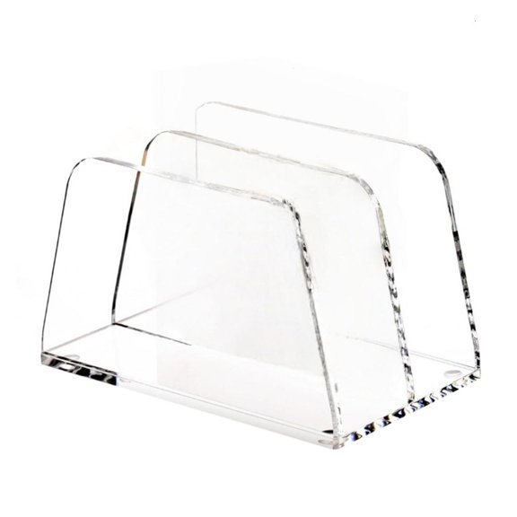 YongCo Modern 2 Tiers Transparency Desktop Shelf For Organizing Documents Mail Stationery Items Storage Rack