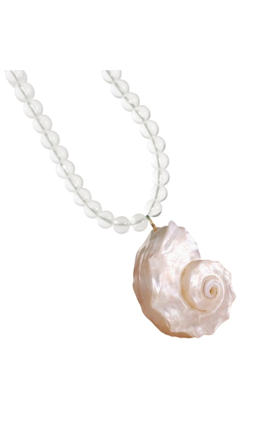 Natural Conch Shell Necklace Handcraft Oceanics Jewelry Portable Beach Accessory for Women and Men