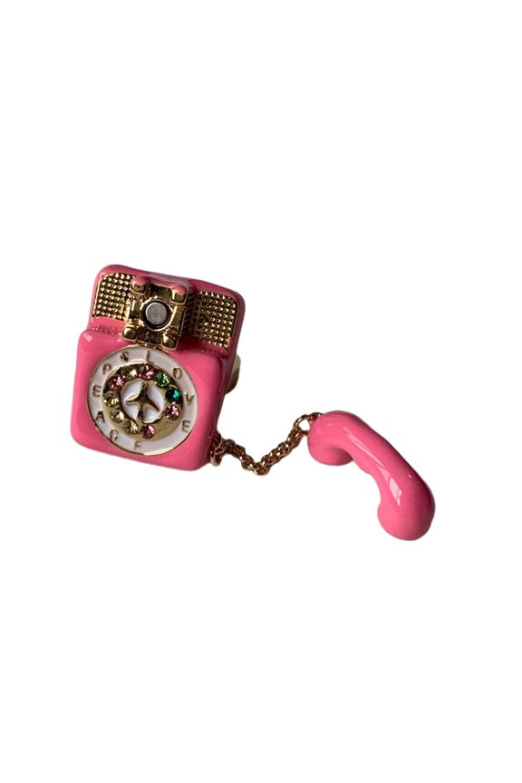 Old Fashioned Phone Design Magnetic Enamel Ring Trendy Jewelry Gift