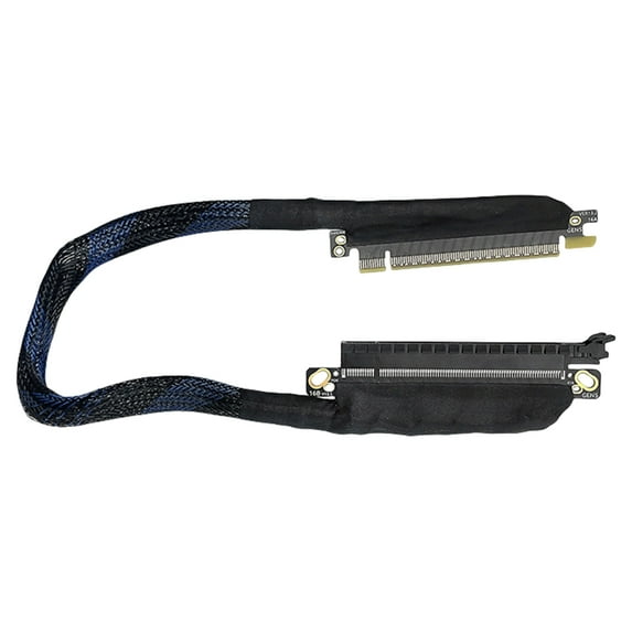 YongCo PCIE5.0 X16 Extension Cable 64GBS GEN5 Braide Meshes Harness Risers Left Exit