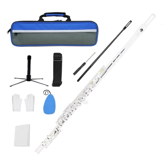 YongCo Professional Horizontal Flute With Bag Cleaning Cloth Stick Woodwind Instrument