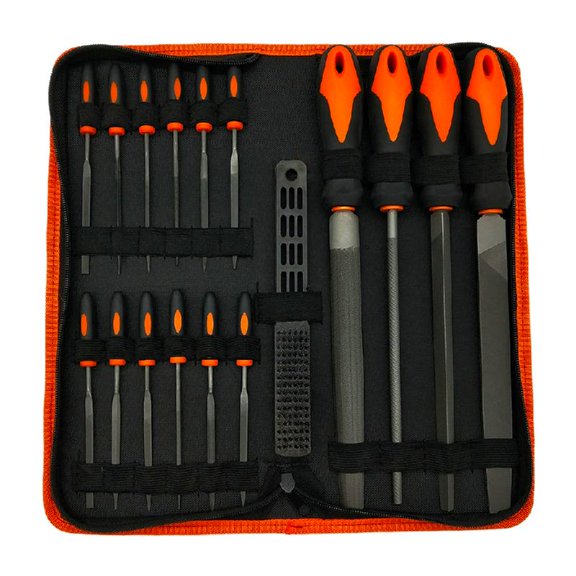 YongCo Professional Metal File 4x Large File 12x Needle Files 1x Multi-functional Brush for Metal File Work Wood