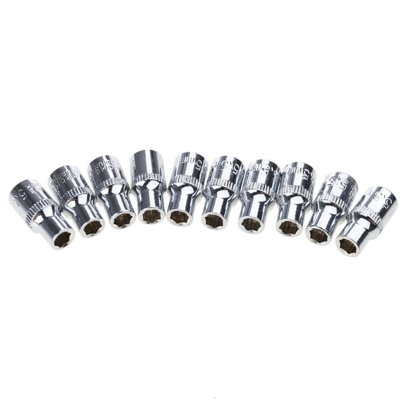 YongCo Professional Short Socket Wrench Spanner Accessory 1/4Inch Drives 6 Point Metric Size 4mm to 14mm for Home & Auto Repair