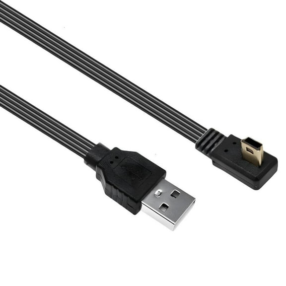 YongCo Right Angled USB to Mini USB Cable Silicone Flat Cord Suitable for Charging