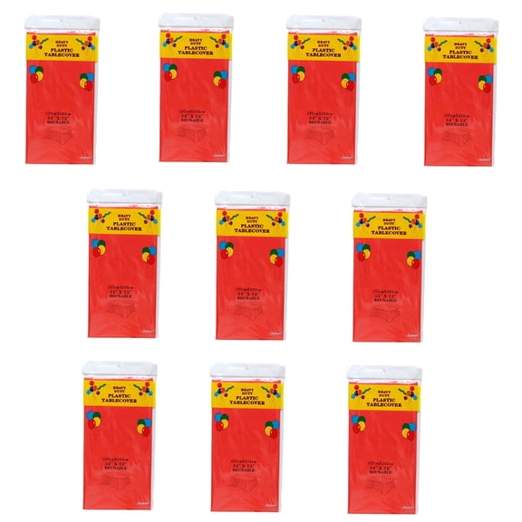 YongCo Set of 10pcs Table Cloths Solid Color Tablecloths for Parties Rectangle Table Party
