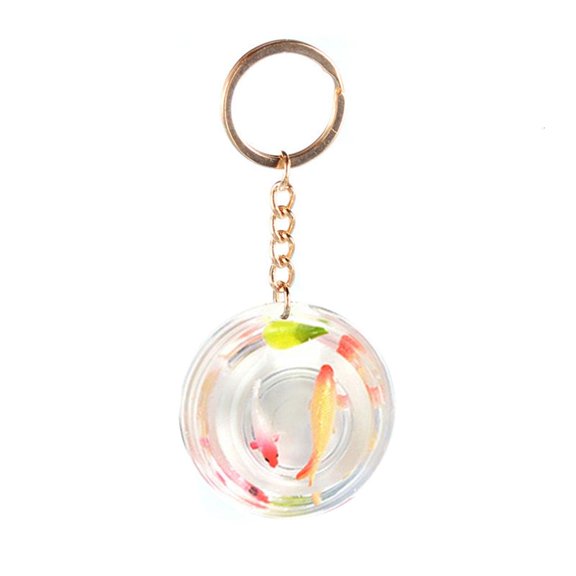 YongCo Simulated Kois Fish Tanks Keychain Women Mobile Phones Pendant Chains Ornaments