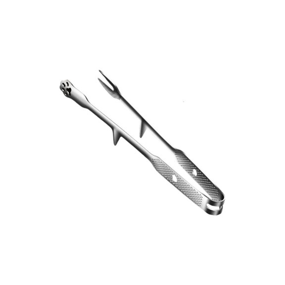YongCo Stainless Steel BBQ Tongs Including Fork Strainer Cats Claws Design Comfort Handle Grilling Clip For Outdoor Camping Too