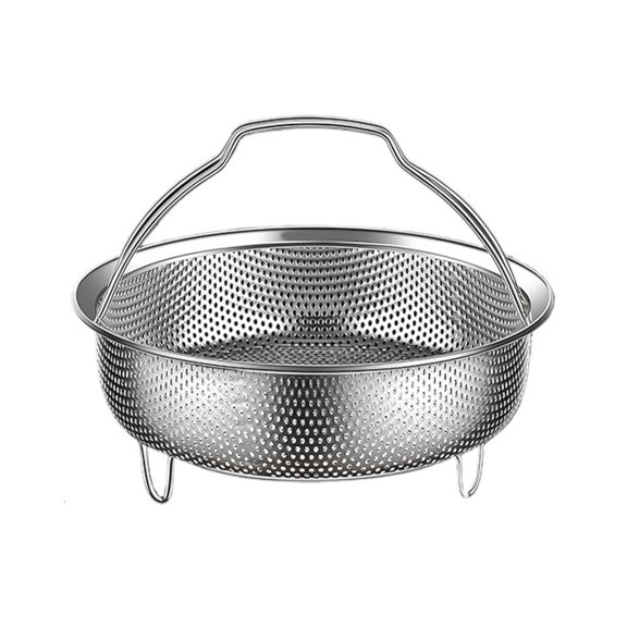 YongCo Stainsless Steel Food Steamers Basket with Handle Rice Fruit Washers Round Steaming Drain Drainers Easy to