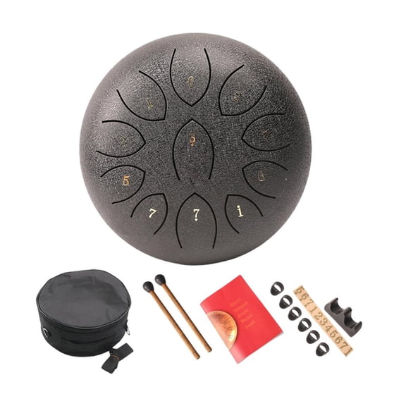 YongCo Steel Tongue Drum with Drumstick 11 Note Ethereal Drum Small Metal Handpans Drum Percussions Instrument Musical Toy