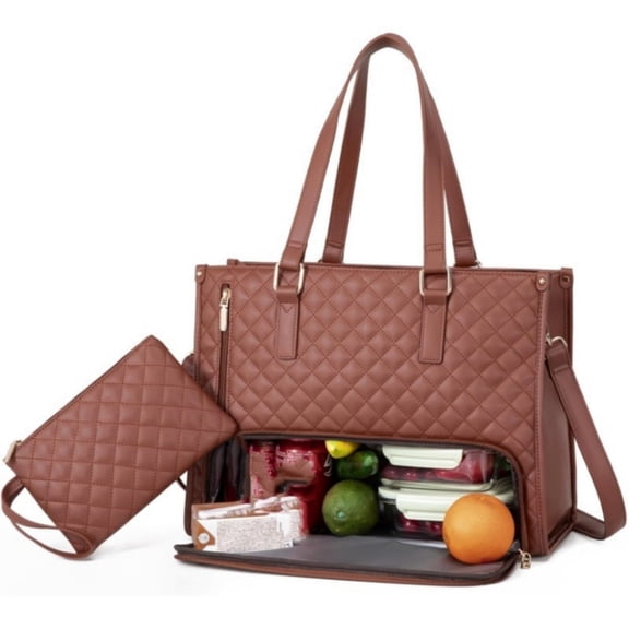 YongCo Storage Bag with Lunch Compartment Laptop Bag Storage with Lunch Box Compartment Computer Holder Fruit Drink Container