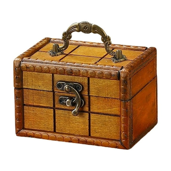 YongCo Sturdy Wooden Portable Storage Chests With Spacious Interior Home Decors Storage Box For Valuables Memorabilia