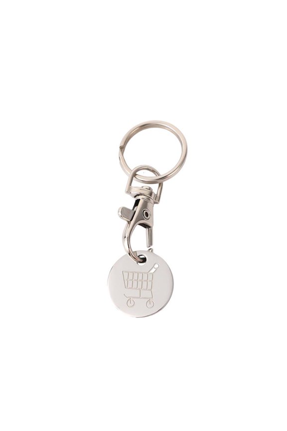 Supermarket Cart Round Label Car Keychain Novel Accessories Student Bag Metal Color Vintage Key Pendant Decoration