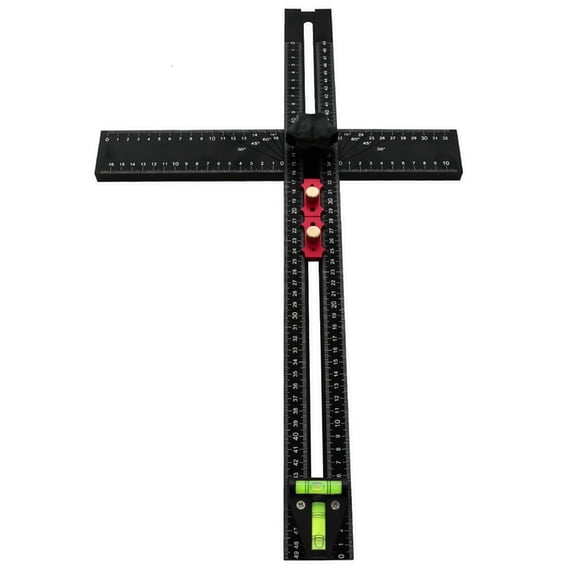 YongCo T Square Ruler For Woodworking, High Accuracy Angles Measuring And Drilling Positioning Tool Carpentry and Construction