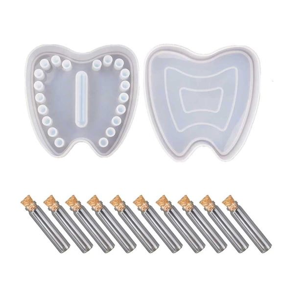 YongCo Teeth Box Resin Mold Silicone Epoxy Resin Mold Keepsake for Deciduous Teeth