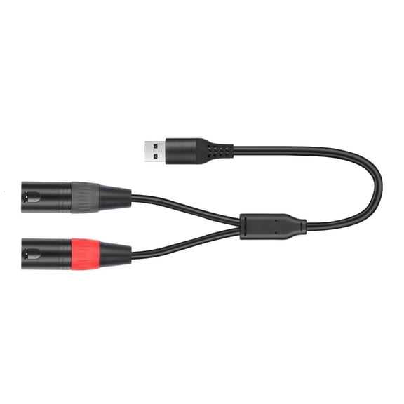 YongCo USB to Double 3Pin Male Sound Cable Power Amplifiers Cable Professional for PC