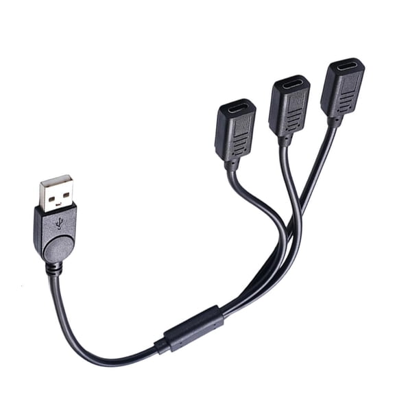 YongCo USB2.0 Splitter Cable USB2.0 Male to 3 Female Type C Converter Multiple USB C Expander Cable Multiport Split Adapter