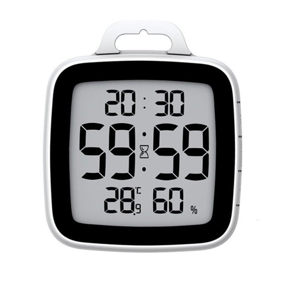 YongCo User Friendly Shower Timer Clock with Large Screen, Humidity and Temperature Gauges Timekeeping Instrument for Home Use