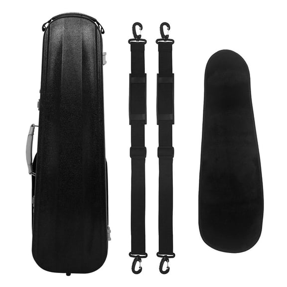 YongCo Violin Hard Case Adjustable Size Carbon Fiber Texture with Accessory Pocket Student Violin Case String Instrument Case